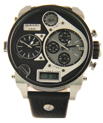 Réplicas de Relógio Diesel DZ Preto e Prata Réplicas de Relógio Diesel DZ Preto e Prata