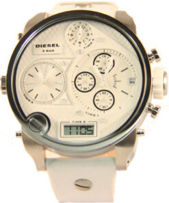 Réplica de Relógio Diesel DZ7194 Branco e Prata