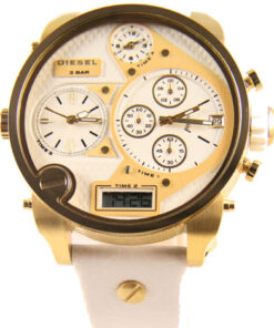 Réplica de Relógio Diesel DZ7194 Dourado e Branco
