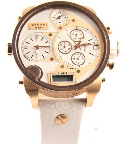 Réplica de Relógio Diesel DZ7194 Rosê e Branco