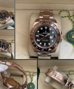 Réplica de Relógio Rolex GTM Dourado e Rosê