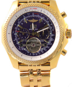 Réplica de Relógio Breitling Bentley 1884 Dourado Azul