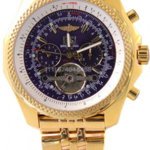Réplica de Relógio Breitling Bentley 1884 Dourado Azul