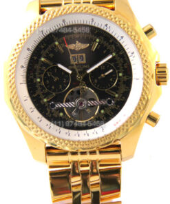 Réplica de Relógio Breitling Bentley 1884 Dourado Preto Automático