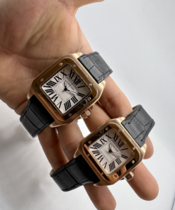 Alternative view of Réplica de Relógio Cartier Santos Couro