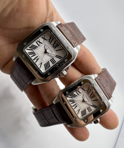 Alternative view of Réplica de Relógio Cartier Santos Couro