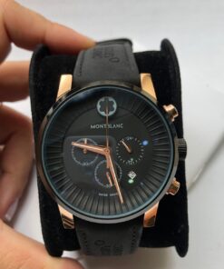 Réplica de Relógio Montblanc em Couro Preeto