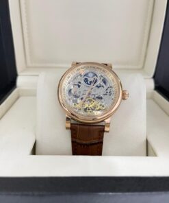 Réplica de Relógio Patek Philippe Esqueleto Couro
