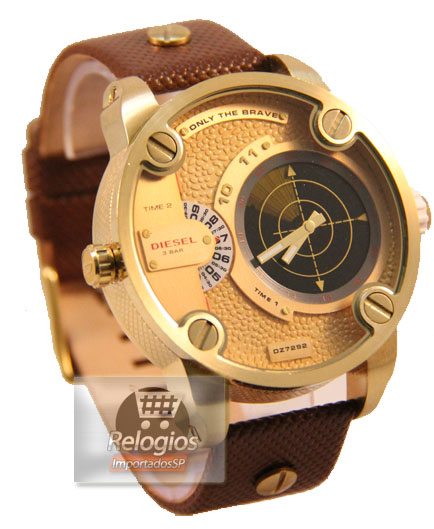 Réplicas de Relógio Diesel Dz7222 Radar Dourado Preto