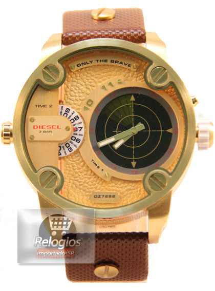Réplica de Relógio Diesel Dz7222 Radar Dourado Preto