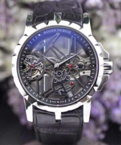 Réplica de Relógio Roger Dubuis Esquelete Preto New
