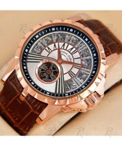 Réplica de Relógio Roger Dubuis Excalibur Minute Gold White