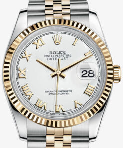 Réplica de Relógio Rolex Date Just Gold White