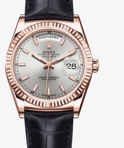 Réplica de Relógio Rolex Day Date Black Gold White