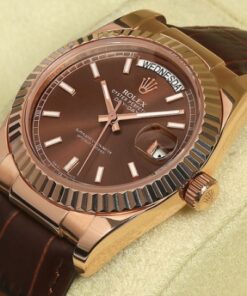 Réplica de Relógio Rolex Day Date Rose Marrom