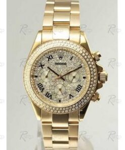 Réplica de Relógio Rolex Daytona Gold Strass