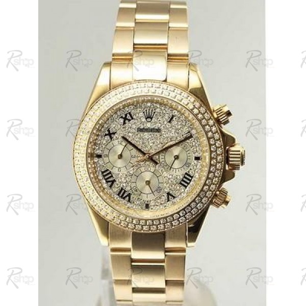 Réplica de Relógio Rolex Daytona Gold Strass