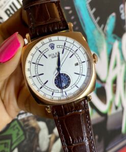 Réplica de Relógio Rolex Couro Sol e Lua