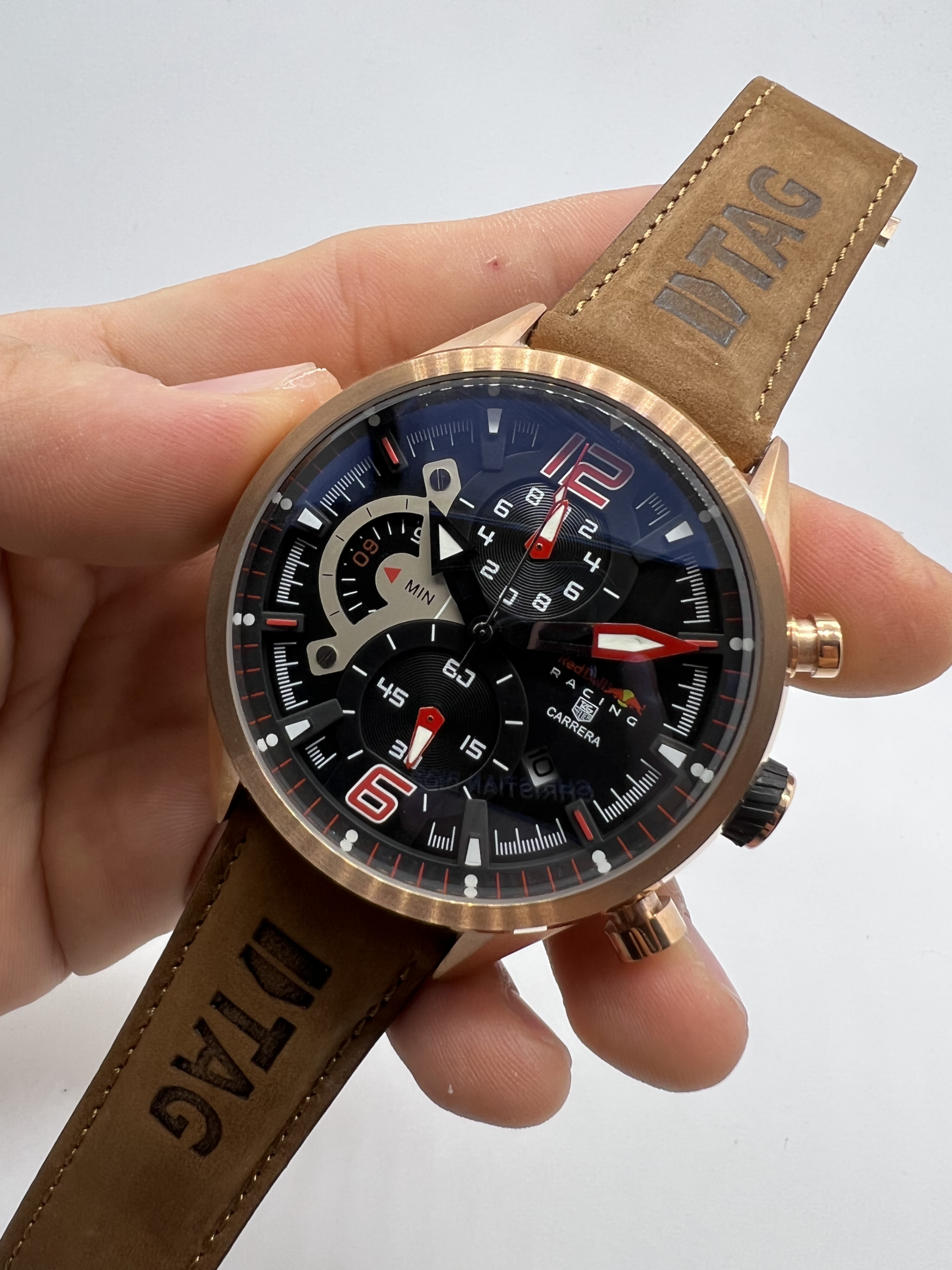 Réplica de Relógio Tag Heuer Redbull Couro