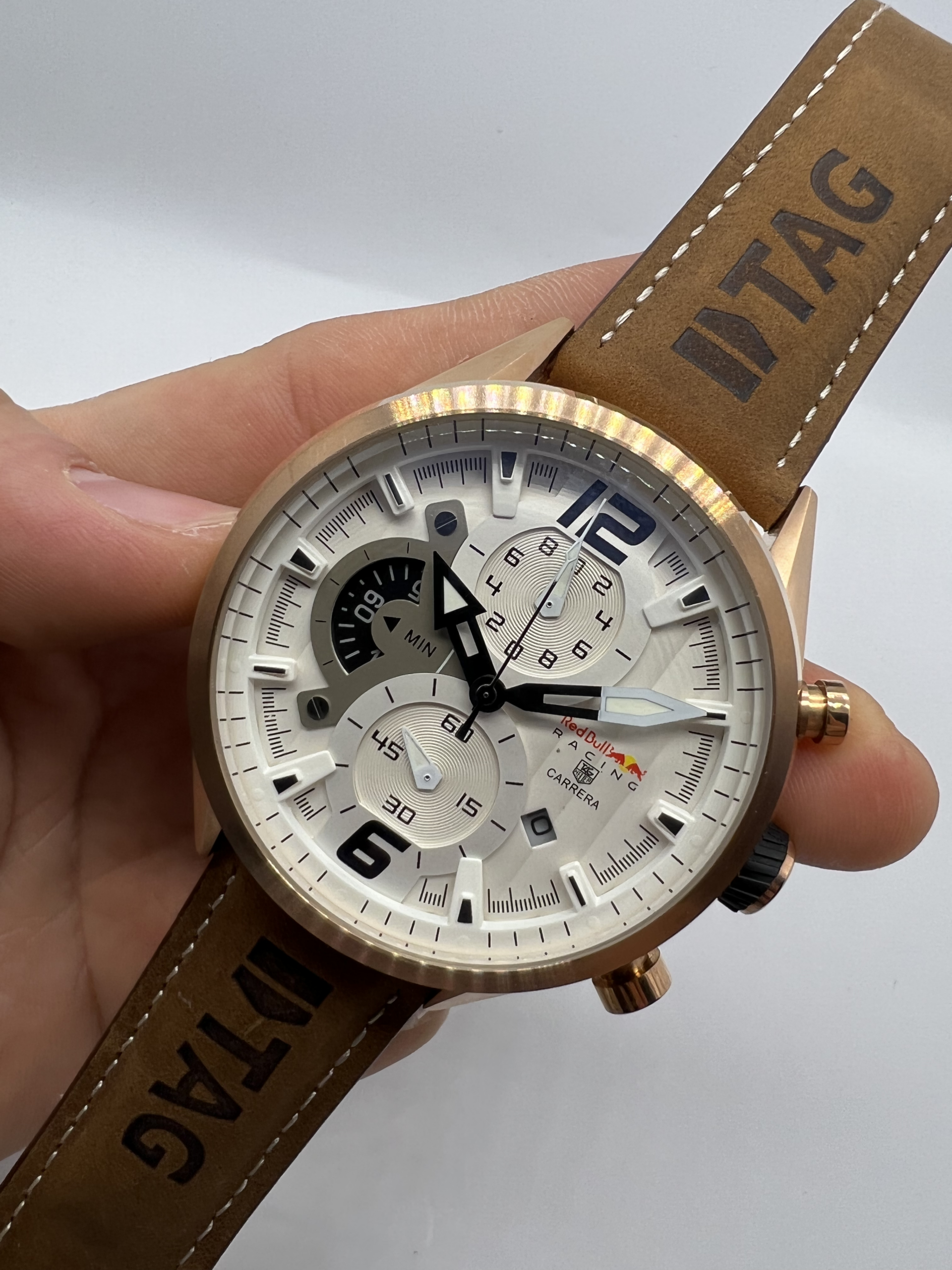 Réplica de Relógio Tag Heuer Redbull Couro