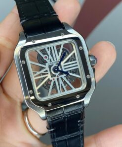 Réplica de Relógio  Cartier Esqueleto Couro