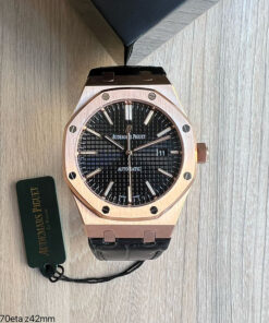 Super Clone Máquina ETA - Audemars Piguet Royal Oak 41mm Rose Couro