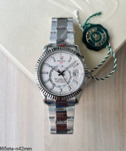 SUPER CLONE MÁQUINA ETA ROLEX SKY-DWELLER OYSTER BRANCO 42MM
