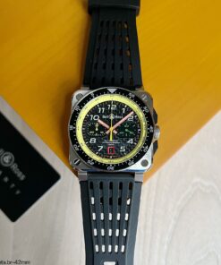 SUPER CLONE MÁQUINA ETA – BELL & ROSS PRATA BORRACHA 42MM