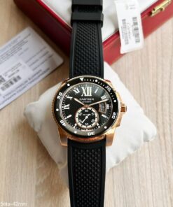 CARTIER CALIBRE DE CARTIER DIVER ROSE PRETO 42MM