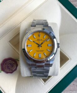 SUPER CLONE MÁQUINA ETA ROLEX OYSTER PERPETUAL AMARELO 41MM
