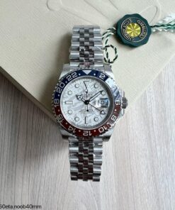 SUPER CLONE MÁQUINA ETA ROLEX GMT MASTER II AZUL VERMELHO METEORITE JUBILEE 40MM