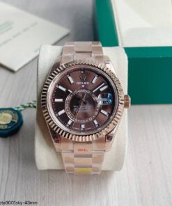 SUPER CLONE MÁQUINA ETA ROLEX SKY-DWELLER OYSTER ROSE 42MM