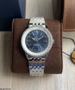 BREITLING NAVITIMER 41MM PRATA AZUL