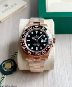 SUPER CLONE MÁQUINA ETA ROLEX GMT MASTER II PRETO MARROM ROOT BEER 40MM