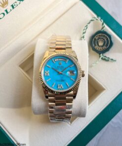 SUPER CLONE MAQUINA ETA ROLEX DAYDATE 36MM FEMININO DOURADO COM BRILHANTE