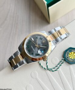 ROLEX DATEJUST II CINZA OYSTER 41MM PRATA DOURADO
