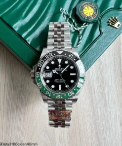SUPER CLONE MÁQUINA ETA ROLEX GMT MASTER II PRETO VERDE SPRITE JUBILEE 40MM