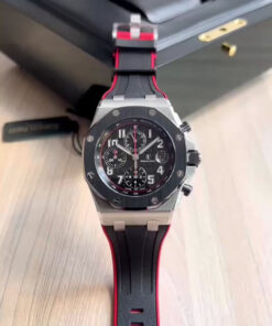 AUDEMARS PIGUET ROYAL OAK OFFSHORE 42MM PRATA VERMELHO