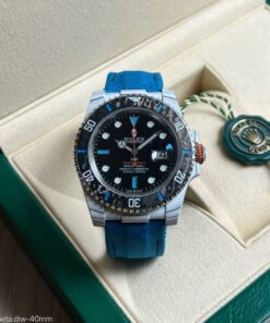SUPER CLONE MÁQUINA ETA ROLEX SUBMARINER DIW BRANCO AZUL 40MM