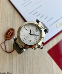 CARTIER PASHA PRATA COURO 41MM