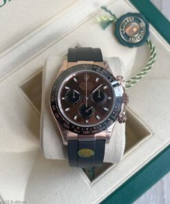 SUPER CLONE MÁQUINA ETA ROLEX DAYTONA ROSE CHOCOLATE BORRACHA 40MM