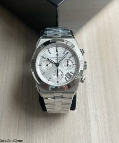 Super Clone Máquina ETA – Vacheron Constantin Prata Branco 42mm