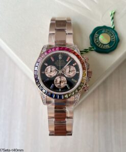 SUPER CLONE MÁQUINA ETA ROLEX DAYTONA RAINBOW ROSE 40MM