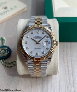 ROLEX DATEJUST 41MM PRATA DOURADO BRILHANTES 126231