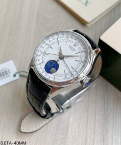ROLEX CELLINI MOONPHASE PRATA BRANCO 39MM 50535