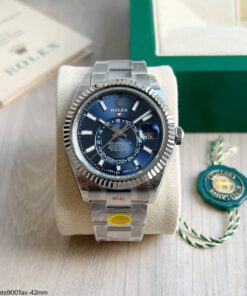SUPER CLONE MÁQUINA ETA ROLEX SKY-DWELLER OYSTER AZUL 42MM