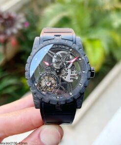 SUPER CLONE MÁQUINA ETA – ROGER DUBUIS EXCALIBUR PRETO BORRACHA 42MM