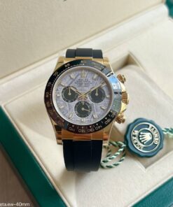 SUPER CLONE MÁQUINA ETA ROLEX DAYTONA DOURADO METEORITE BORRACHA 40MM