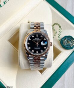 ROLEX DATEJUST 36MM PRATA ROSE BRILHANTES 116231
