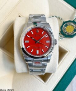 SUPER CLONE MÁQUINA ETA ROLEX OYSTER PERPETUAL 36MM VERMELHO